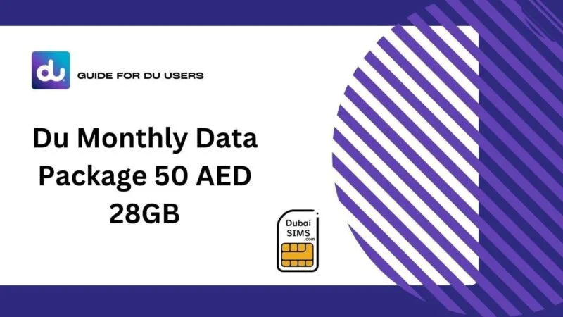 Du Monthly Data Package 50 AED 28GB Package Details