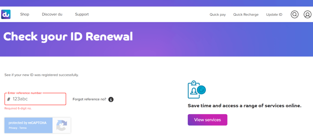 Du SIM renewal status check