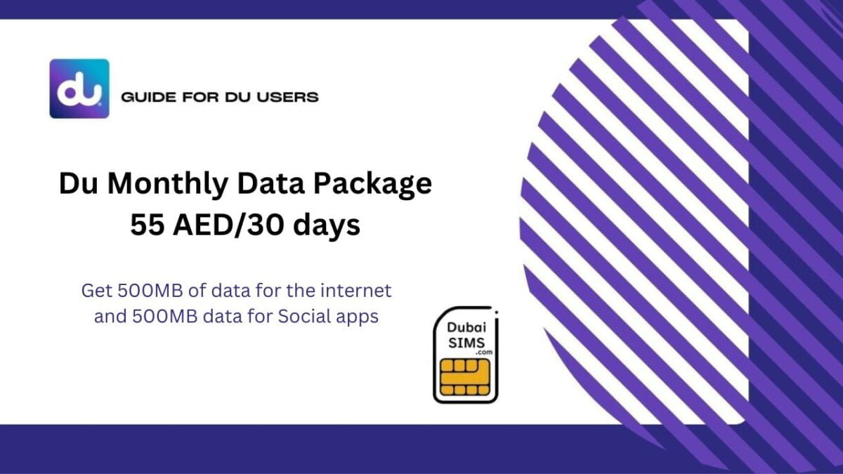 Du Monthly Data Package 55 AED30 days