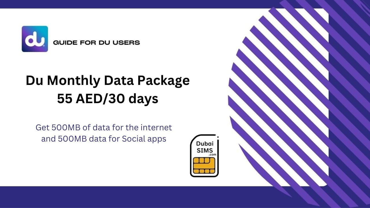 Du Monthly Data Package 55 AED Dubai Sims