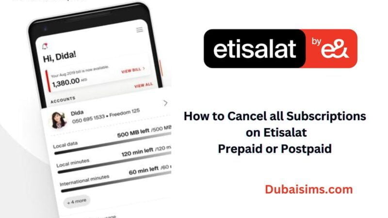 How to Cancel all Subscriptions on Etisalat Prepaid or Postpaid