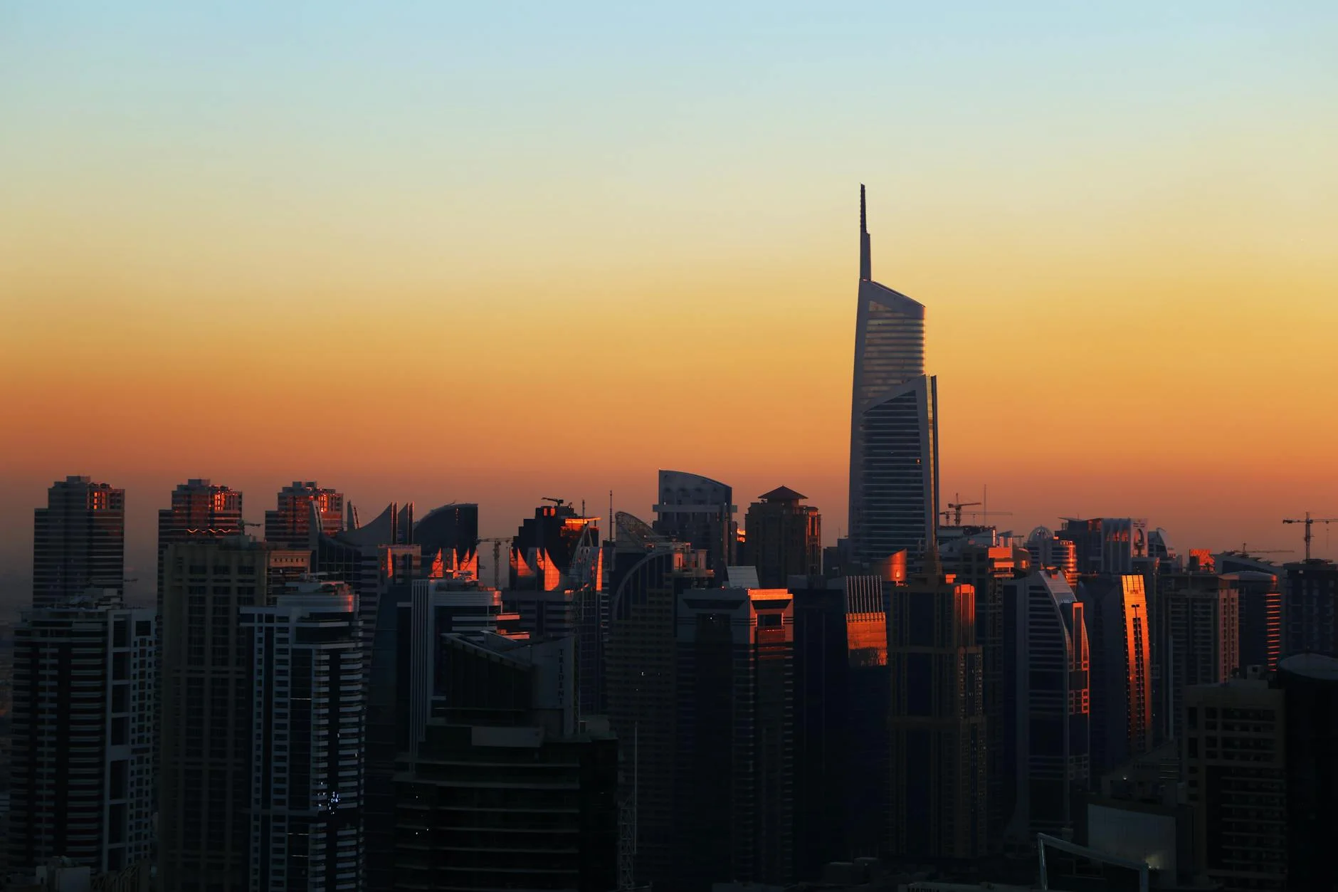 city buildings during sunset